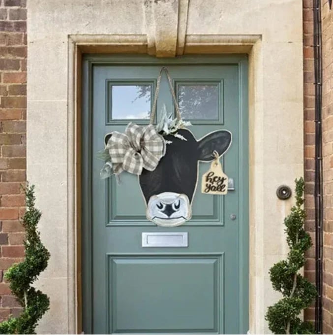 48% OFF🔥-Farmhouse Cow Head Welcome Wreath