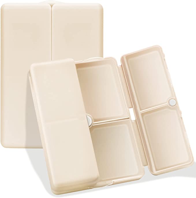 Daily Pill Organizer, 7 Compartments Portable Pill Case Travel Pill Organizer,[Folding Design]Pill Box