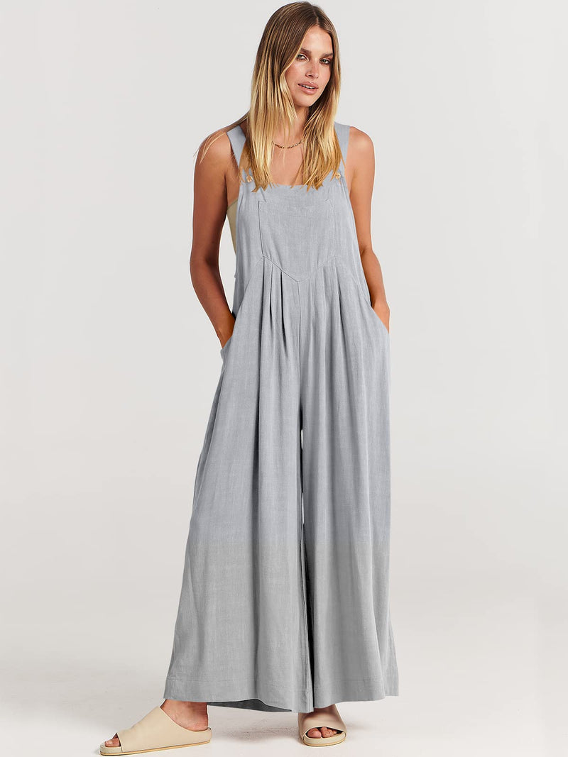 Last Day 48% OFF🔥Women's Sleeveless Wide Leg Jumpsuit with Pockets❤️
