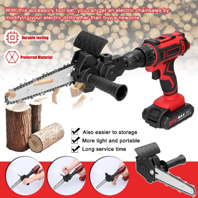 🔥Last Day 49% OFF🔥-ELECTRIC DRILL MODIFIED TO ELECTRIC CHAINSAW DRILL ATTACHMENT