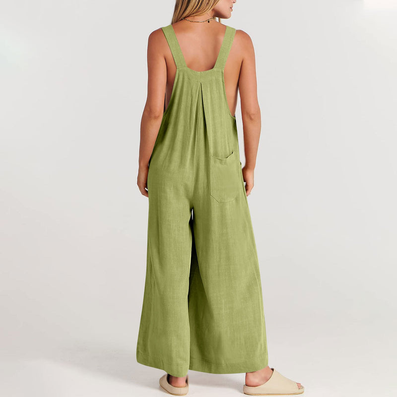 Last Day 48% OFF🔥Women's Sleeveless Wide Leg Jumpsuit with Pockets❤️