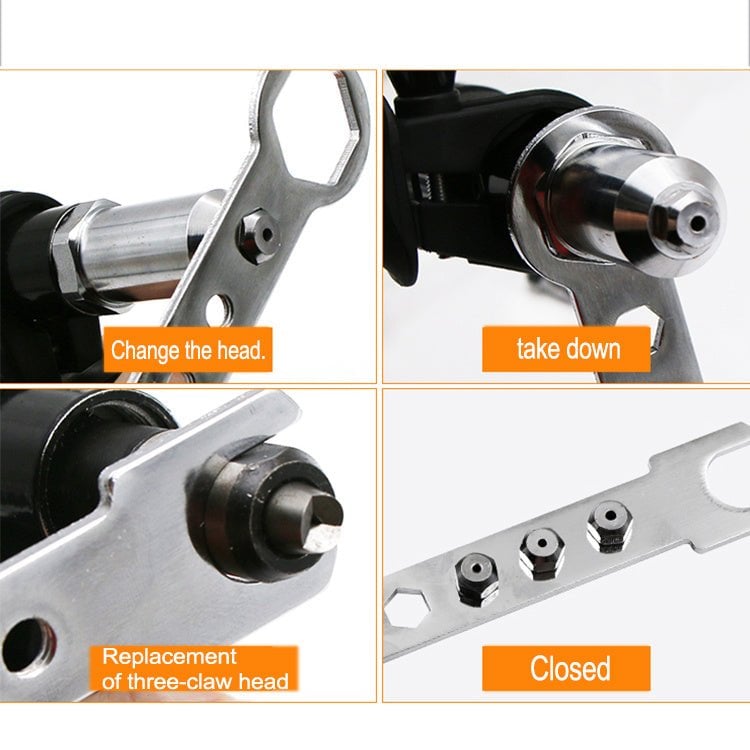 💥Hot Sale 48% OFF💥 Professional Rivet Gun Adapter Kit with 4Pcs Different Matching Nozzle Bolts-BUY 2 FREE SHIPPING