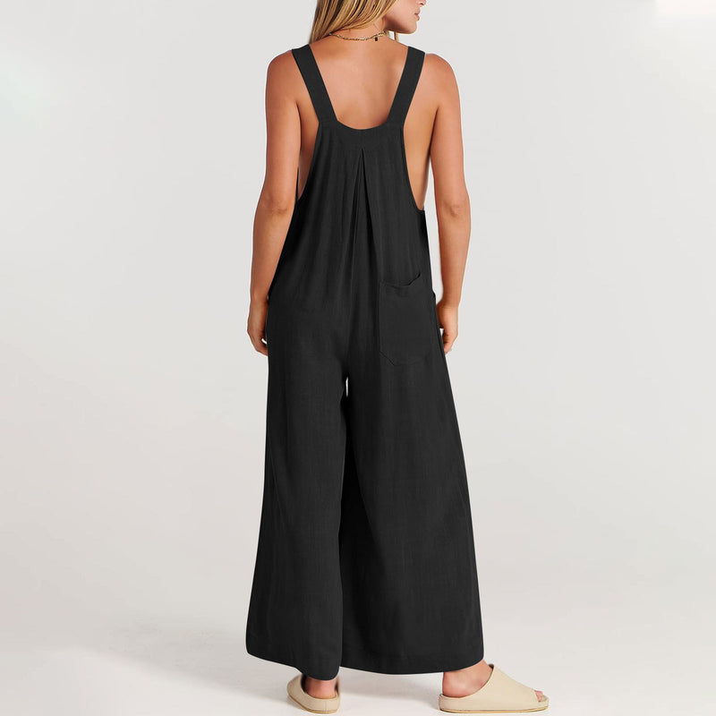 Last Day 48% OFF🔥Women's Sleeveless Wide Leg Jumpsuit with Pockets❤️