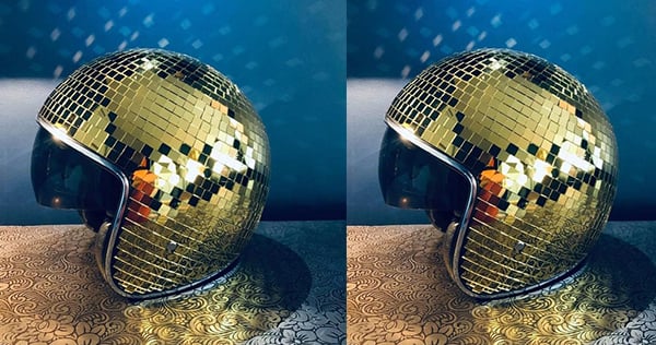 Disco ball Helmet with Retractable Visor