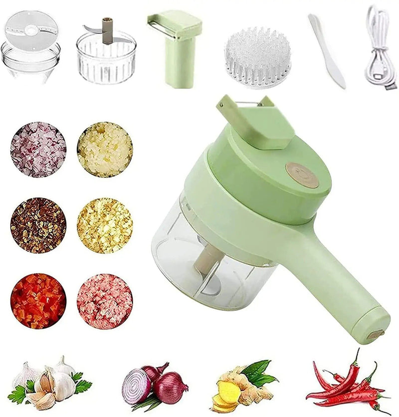 Best kitchen Tool💝 4 In 1 Handheld Electric Vegetable Cutter Set