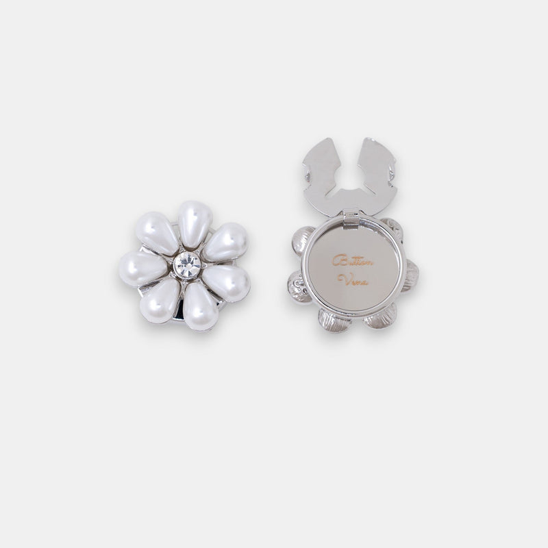 Maya Button Cover Set – Seven-Pearl Botanical Bloom for Everyday Elegance