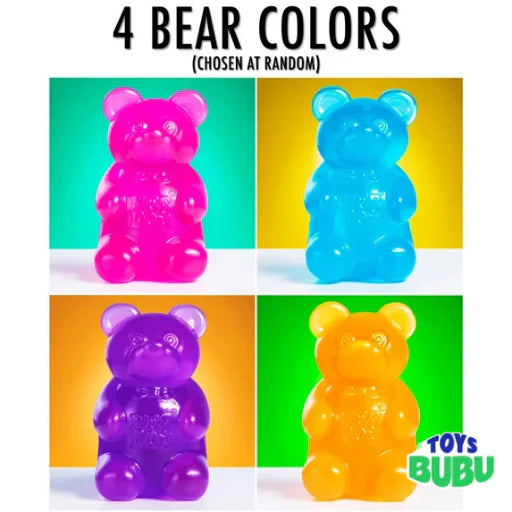 Jumbo 3.5” Squishy Stress Toy with Wacky Eyes & Bowtie 🐻🍬✨