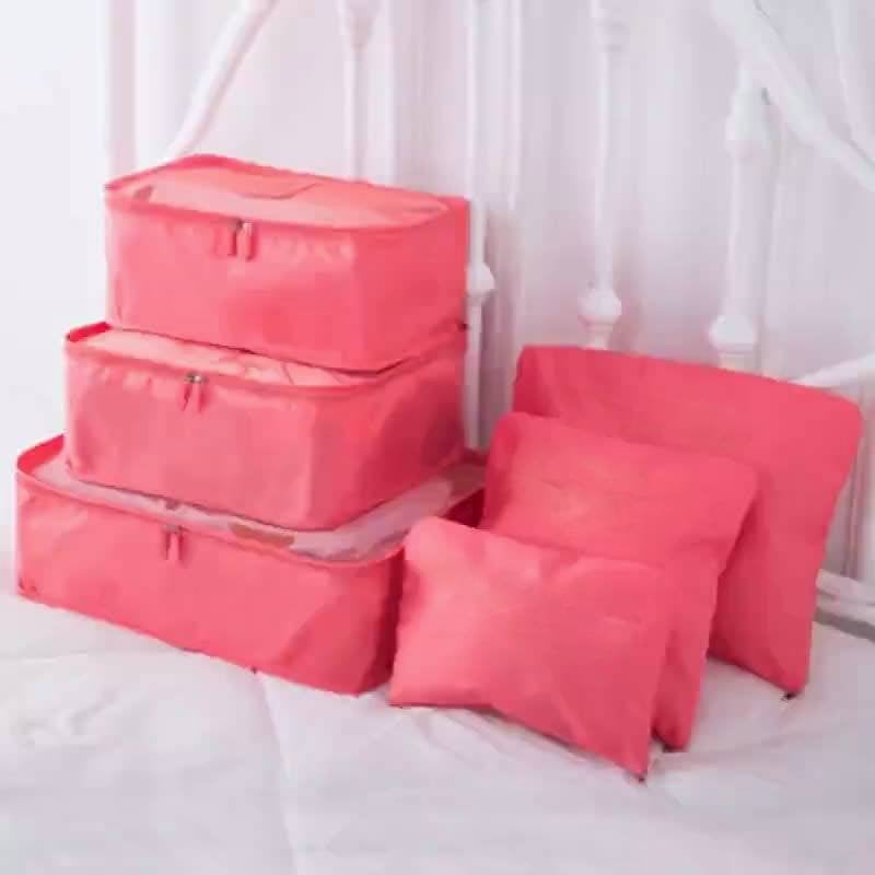 6 pieces portable luggage packing cubes🧳