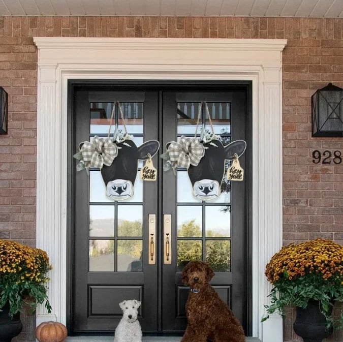 48% OFF🔥-Farmhouse Cow Head Welcome Wreath