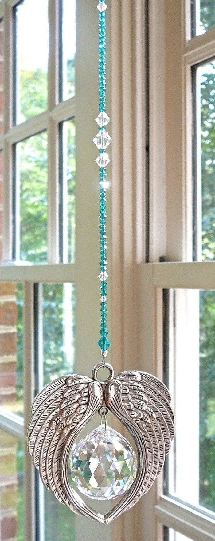 ✨ ANGEL WINGS  Crystal and Pewter Wings Suncatcher