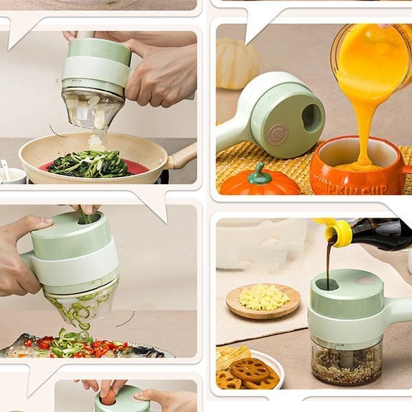 Best kitchen Tool💝 4 In 1 Handheld Electric Vegetable Cutter Set
