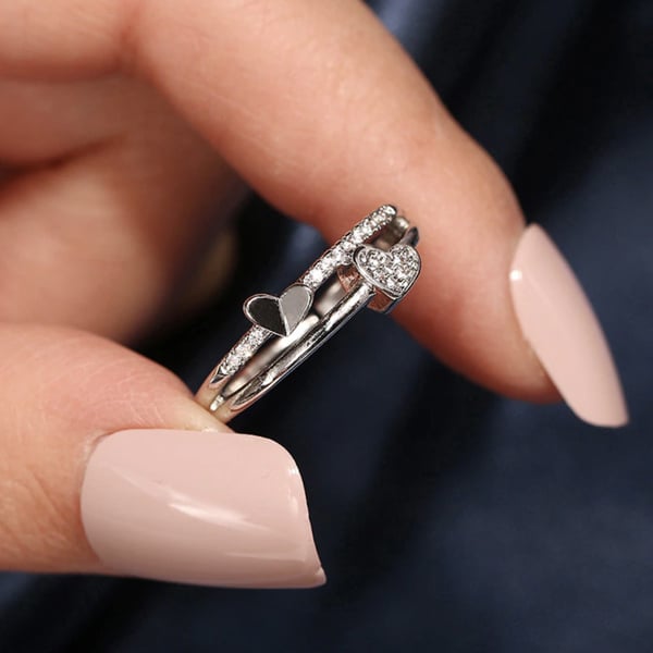 🔥Last Day Promotion 47% OFF-👩Mother & Daughter👧-Always Heart To Heart Ring💕