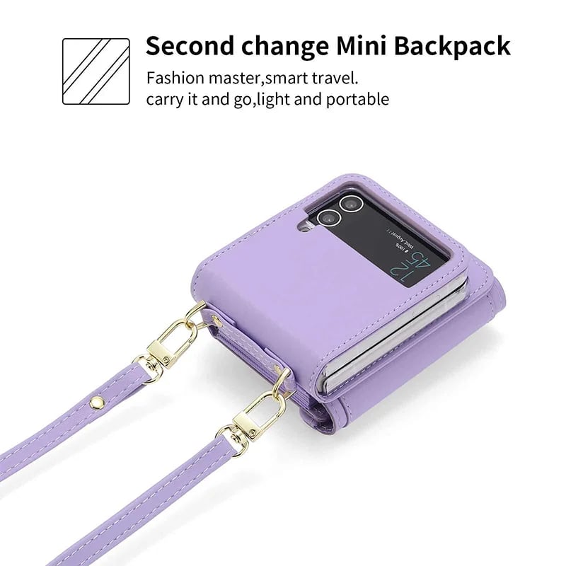 Crossbody Wallet Case of Women for Samsung Galaxy Z Flip3 5G\/ Flip4