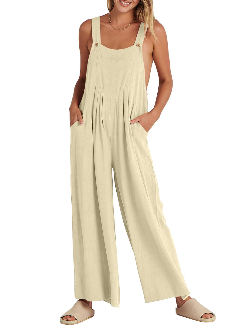 Last Day 48% OFF🔥Women's Sleeveless Wide Leg Jumpsuit with Pockets❤️
