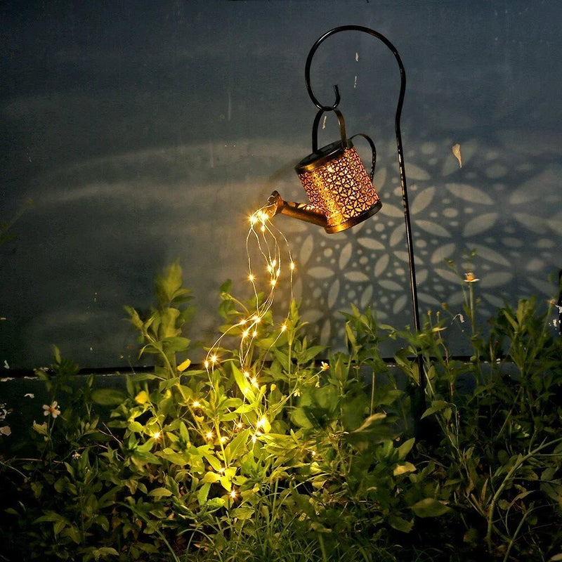 Solar Waterfall Lights Outdoor Garden