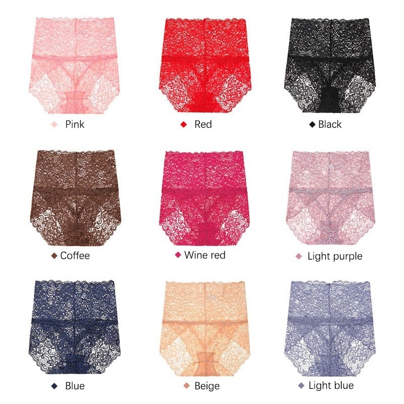 🌸💖Buy 4 Get 8 Free 💕High-waisted  Sexy Lace Panties