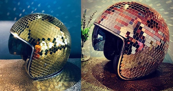 Disco ball Helmet with Retractable Visor