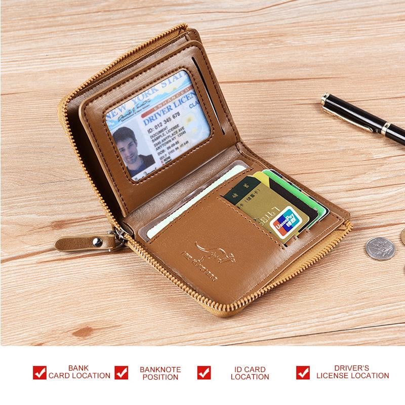 🔥 BIG SALE - 47% OFF 🔥🔥Men Wallet Zipper Genuine Leather Purse ( RFID PROTECTED )