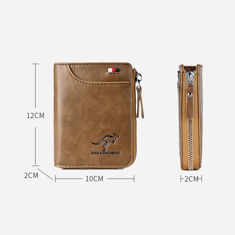 🔥 BIG SALE - 47% OFF 🔥🔥Men Wallet Zipper Genuine Leather Purse ( RFID PROTECTED )